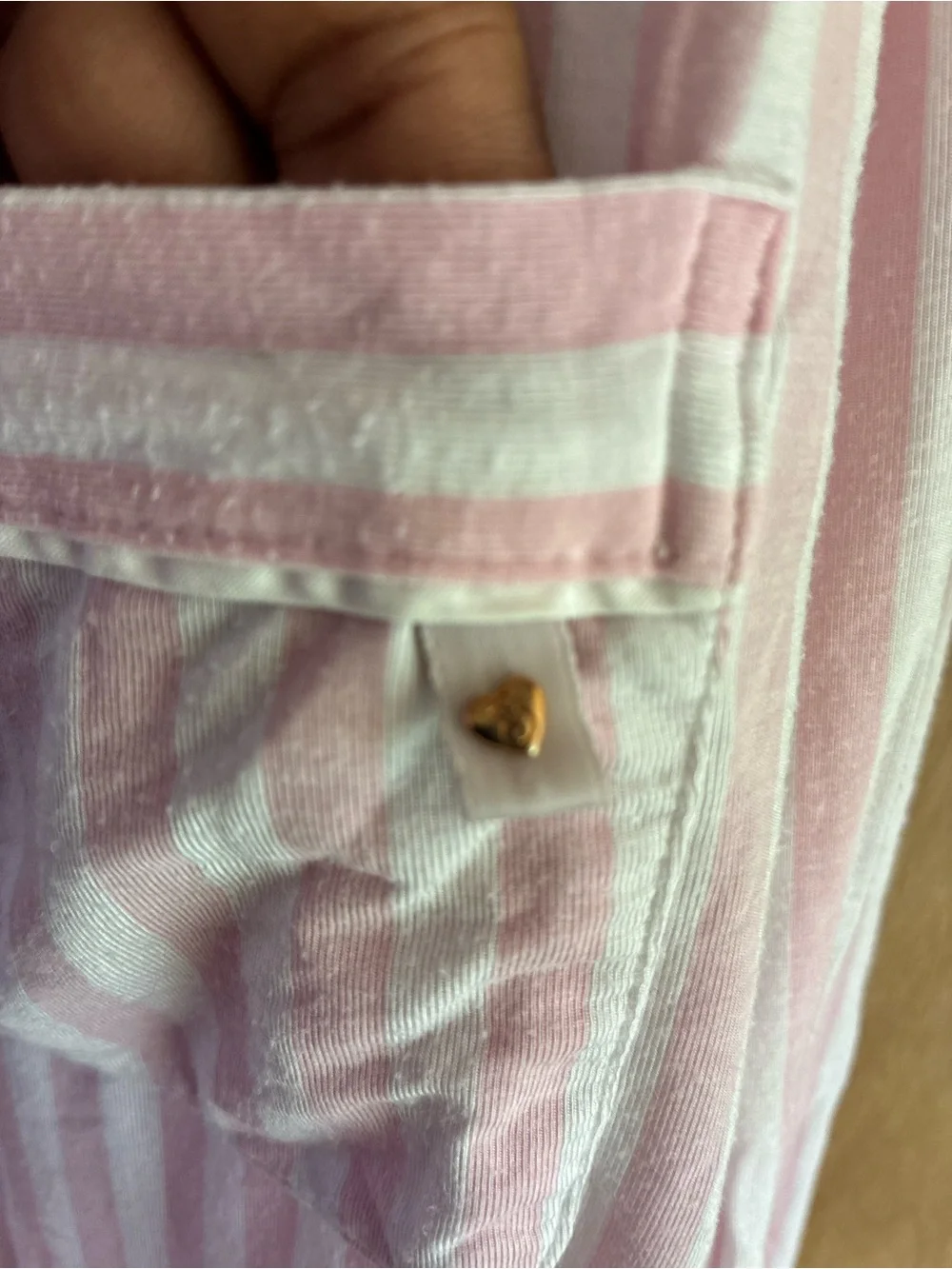 Victoria's Secret Pink and White Striped Button-Front Pajama Top